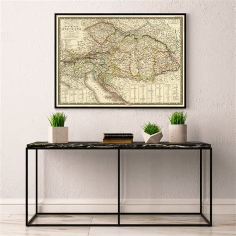 Historical Map of Austria and Austrian Empire Large Wall Map | Etsy