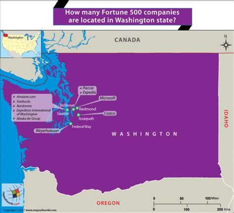 Washington State boasts of 10 Fortune 500 Companies - Answers