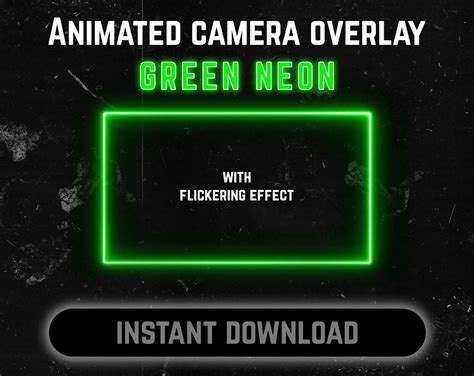 Animated Camera Overlay Green Neon Webcam border with | Etsy