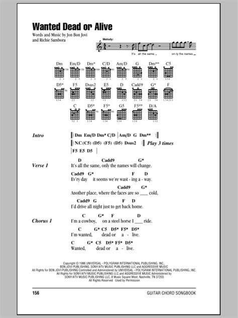 Wanted Dead Or Alive by Bon Jovi - Guitar Chords/Lyrics - Guitar Instructor