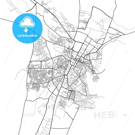 Vector PDF map of Quetta, Pakistan - HEBSTREITS