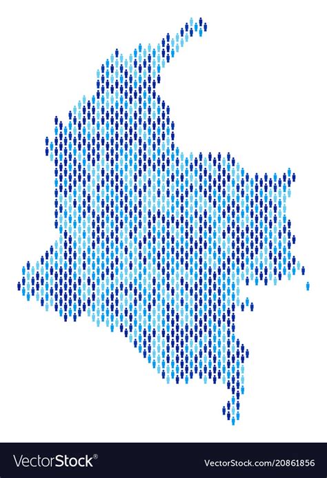 Colombia map population demographics Royalty Free Vector