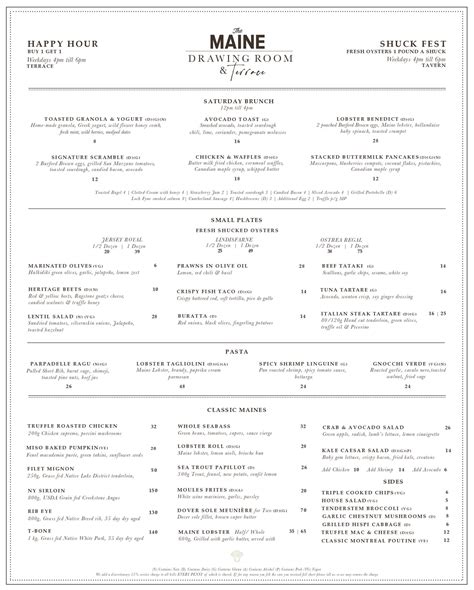 The Maine Mayfair | Menus and Bookings | American Breakfast