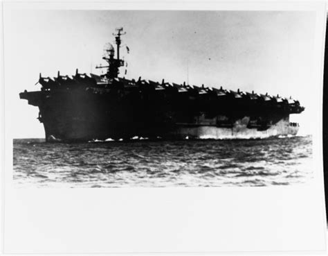 CV-16 - “USS Bougainville (CVE-100) underway, circa 1945....