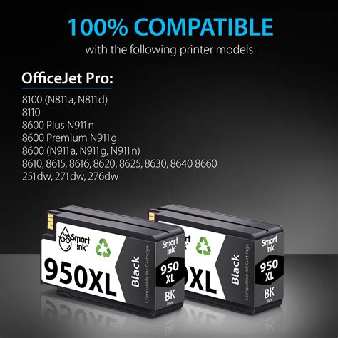 Get compatible HP 950 XL Black Ink Cartridges (2 pieces) | Smart Ink