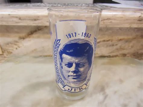 VINTAGE 1917-1963 JOHN F Kennedy "JFK" Commemorative 5.5" Drinking Glass $7.50 - PicClick