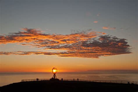 Nordkapp. Globe Monument at North Cape, Norway. Midnight at Nordkapp Editorial Stock Photo ...