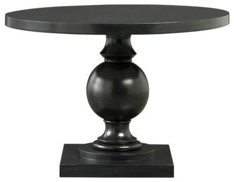 Black Round Wood Pedestal Side Table - La Phillippe Cement 60 Inch 6 ...