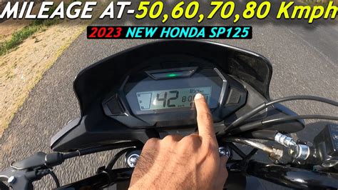 2023 New Honda Sp125 Mileage At 50,60,70,80Kmph : Live Mileage ...