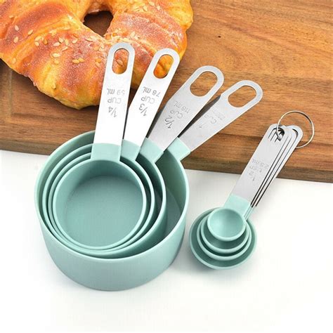 8pcs Stainless Steel Measuring Cups Spoons Kitchen Baking Cooking Tools ...