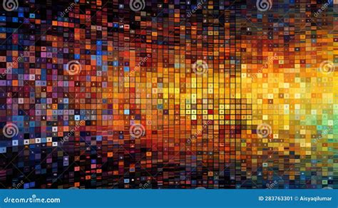 Hand Painting Colorful Binary Digits Wallpaper. Stock Illustration ...