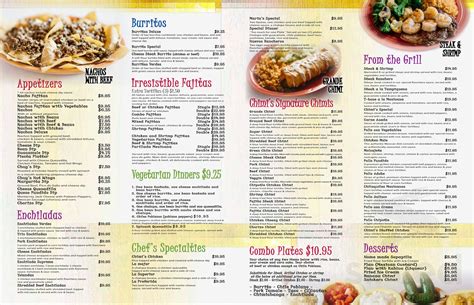 Chimi's Fresh-Mex menu in St. Louis, Missouri, USA