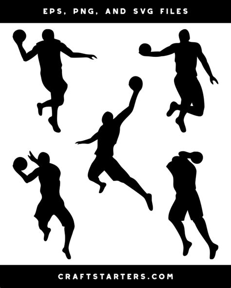 Jumping Basketball Player Silhouette Clip Art