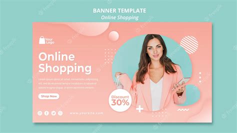 Free PSD | Banner template with online shoppings