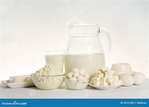 Milk and a Variety of Cheeses Stock Image - Image of mozzarella, merchandise: 34721403