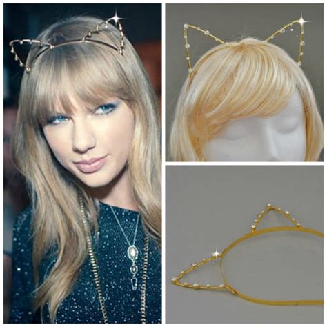 Taylor Swift Inspired GOLD Cat Ears Headband with Rhinestones