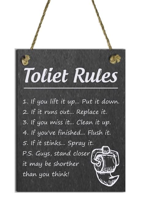 Toilet rules! | Funny bathroom signs, Funny toilet signs, Signage design
