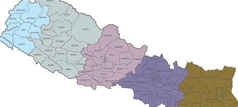 Map of Nepal with 77 Districts, Updated Map of Nepal with 77 Districts ...