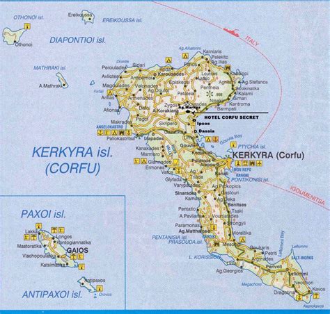 Corfu Attractions Map