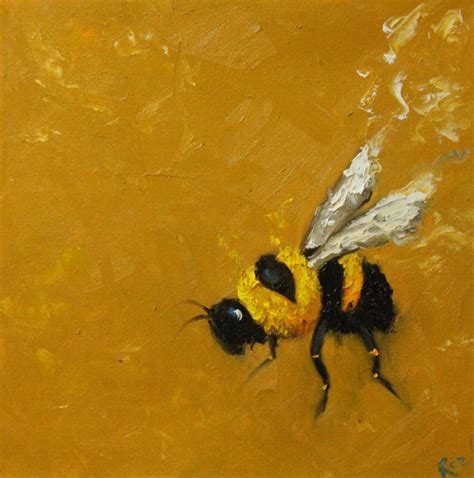 Bee painting 229 12x12 inch original oil painting by Roz. $85.00, via Etsy. | Bee painting, Bee ...