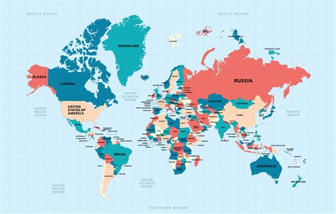 Colorful World Map High Detail Political Map With Country , 49% OFF