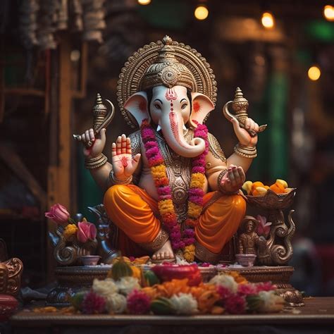 Premium AI Image | Ganesh Chaturthi Celebrating Lord Ganesha Festival ...