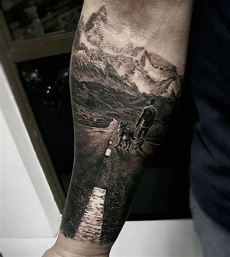 The Open Road by Led Coult, an artist based in Santa Catarina, Brazil. | Hiking tattoo, Sleeve ...