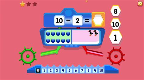 Starfall grade 1 math, Subtraction with 10 - YouTube