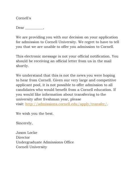 34 College Rejection Letter Samples (& Examples) ᐅ TemplateLab