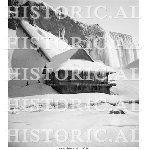 Historical Photo of a Station at Foot of Incline at the American Falls, in the Winter, Niagara ...