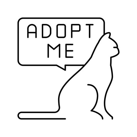 cat talk adopt me line icon vector illustration 18994910 Vector Art at ...