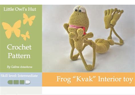 Frog. Crochet pattern PDF. Amigurumi toy with wire frame. Green. With Beret, scarf, Russian hat ...