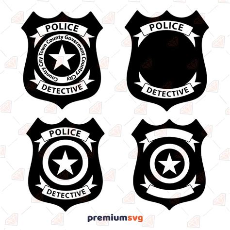 Detective Badge SVG Bundle Files & Design | PremiumSVG