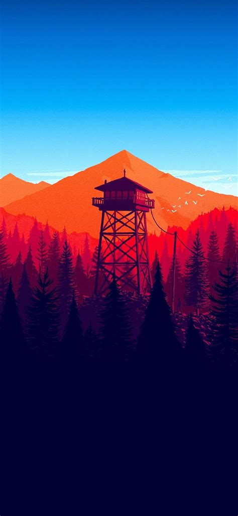 1125x2436 Firewatch Forest Mountains Minimalism Iphone XS,Iphone 10 ...