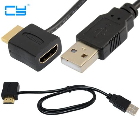 HDMI Male to USB Female Adapter Portable HDMI Male To Female Adapter with USB 2.0 Extender Power ...