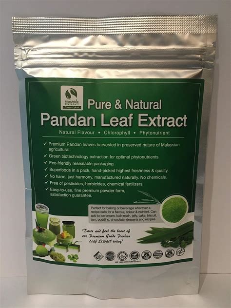 Natural Aromatic Pandan Leaf Extract Powder 100g, Concentrated, Halal, Non Alcoholic, FDA ...