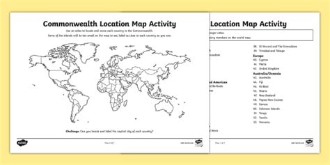 Commonwealth Locational Knowledge Map Activity - commonwealth