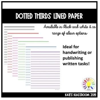 FREE Dotted Thirds Lined Paper A4 by Kate's Klassroom | TPT