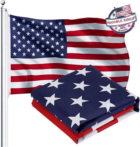 American Flag, US Flag 3x5 Ft Double Sides- Upgrade 3-Ply Longest Lasting USA Flag. Heavy-Duty ...