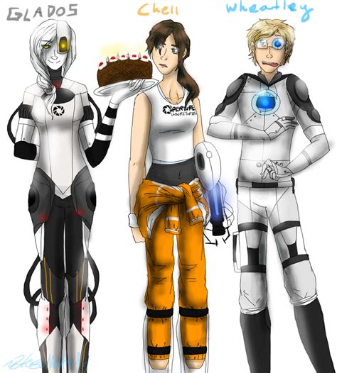 Portal - humanization by HezuNeutral on DeviantArt