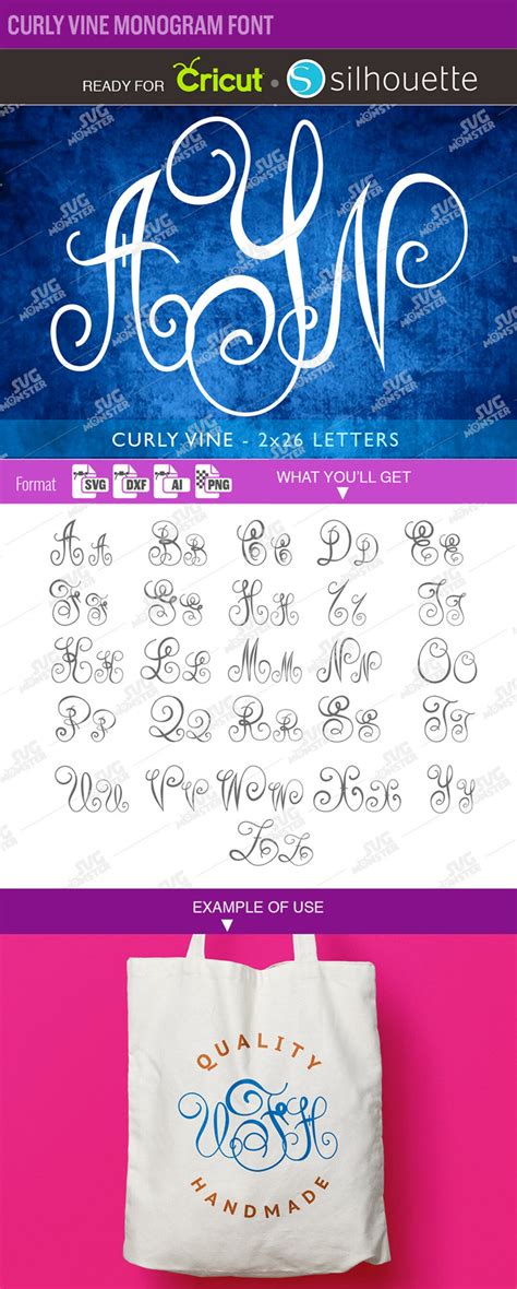 VINE MONOGRAM FONT Font Svg Monogram Letter Cricut Fonts Svg Vine ...