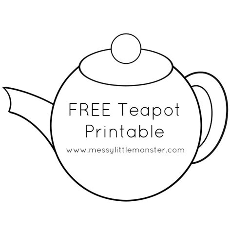 You're Tea-riffic teapot craft - FREE printable teapot template - Messy Little Monster