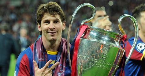 Lionel Messi after the Champions League final between Barcelona and Manchester United at Wembley ...