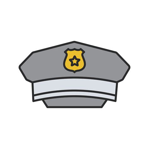 Policeman hat color icon. Cop's cap. Isolated vector illustration ...