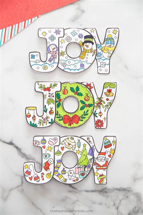 Joy Christmas Card (Free Printable) - The Best Ideas for Kids