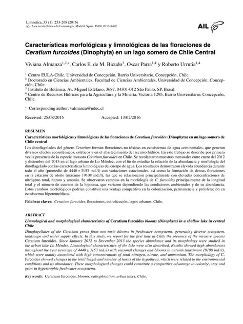 (PDF) Limnological and morphological characteristics of Ceratium ...