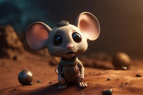 Premium AI Image | Cute Cartoon Mouse With Very Big Eyes And A Pitying Look The Background Of ...