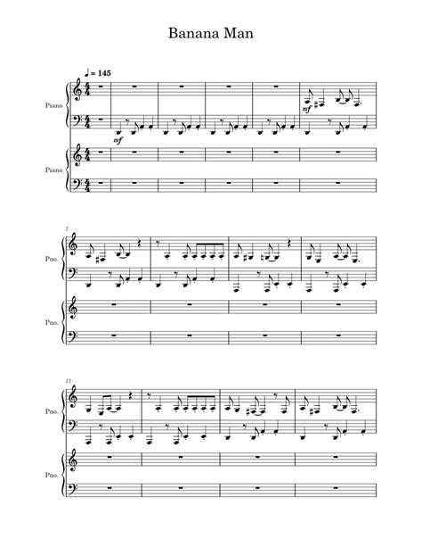 Banana man – Tally Hall Banana Man Sheet music for Piano (Piano Duo ...