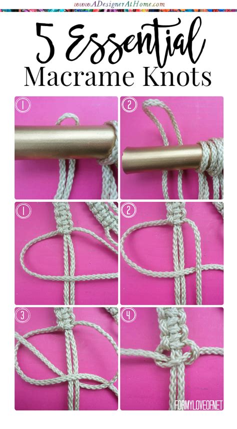 How To Macrame - 5 Essential Knots - A Designer At Home