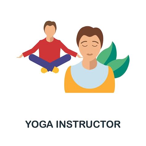 Premium Vector | Yoga instructor flat icon color simple element from freelance collection ...